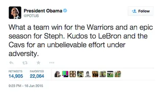 President Obama @POTUS - Sounds like a presidential salute and pardon at the same time.&nbsp;(Photo: President Obama via Twitter)