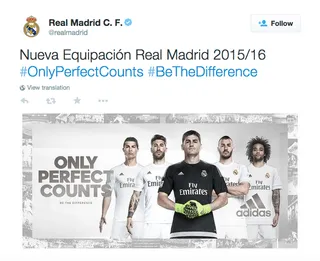 He's About His Business - He’s currently starring in the #OnlyPerfectCounts #BeTheDifference Adidas campaign. You’ll remember that Rihanna was&nbsp;named creative director for Puma last fall. It’s a match made in athleisure heaven! (Photo: Adidas/Real Madrid via Real Madrid C.F. via Twittter)