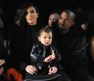 Can't Tell Me Nothing - The West family sat front row and got an up close and personal look at Alexander Wang's Fall line during Mercedes-Benz Fashion Week.&nbsp;(Photo: Craig Barritt/Getty Images)