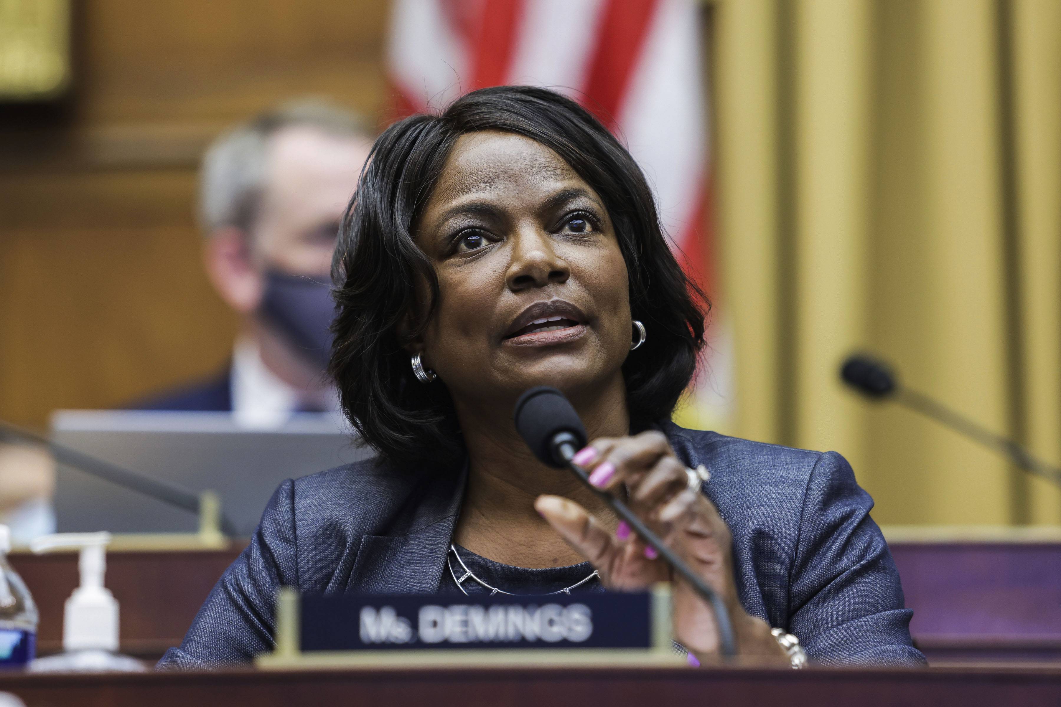 Rep. Val Demings, D-Fla., speaks during a House Judiciary subcommittee hearing on antitrust on Capitol Hill on Wednesday, July 29, 2020, in Washington. (Graeme Jennings/Pool via AP)