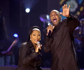 Patti LaBelle and Donnie McClurkin&nbsp; - Two gospel greats get the crowd up on their feet with their performance of &quot;Stand&quot; during the 1st BET Awards Show.&nbsp;&nbsp;(Photo: M. Caulfield/WireImage)