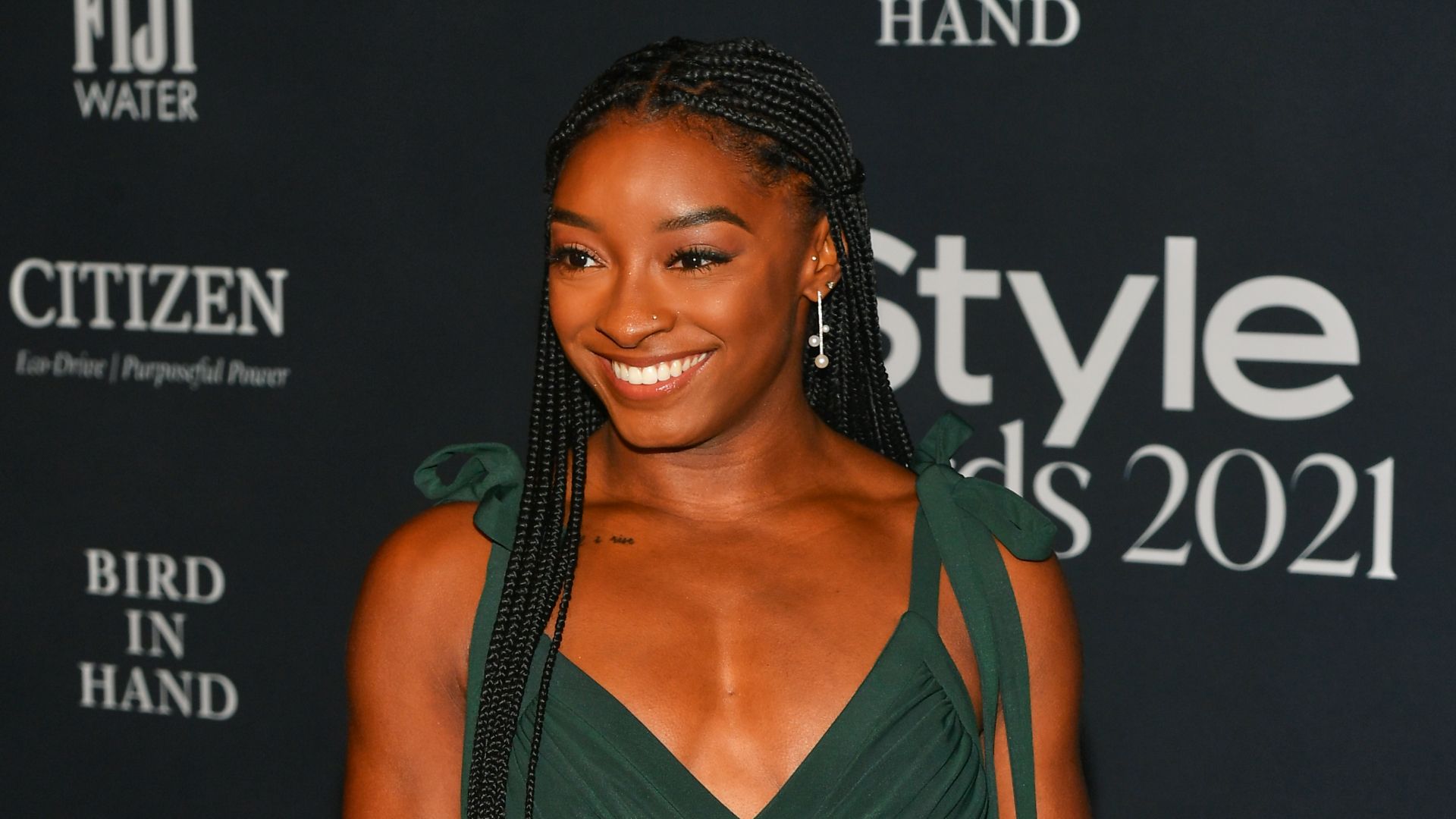 Simone Biles at the 2021 InStyle Awards at the Getty Center on November 15, 2021 in Los Angeles California. 
