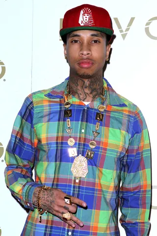 Tyga (@Tyga)  - TWEET: "@tyrabanks lol rack =1000 rack city = 100s everywhere!!" Tyga explains to Tyra Banks what the term "rack city" means. (Photo:&nbsp; Judy Eddy/WENN.com)