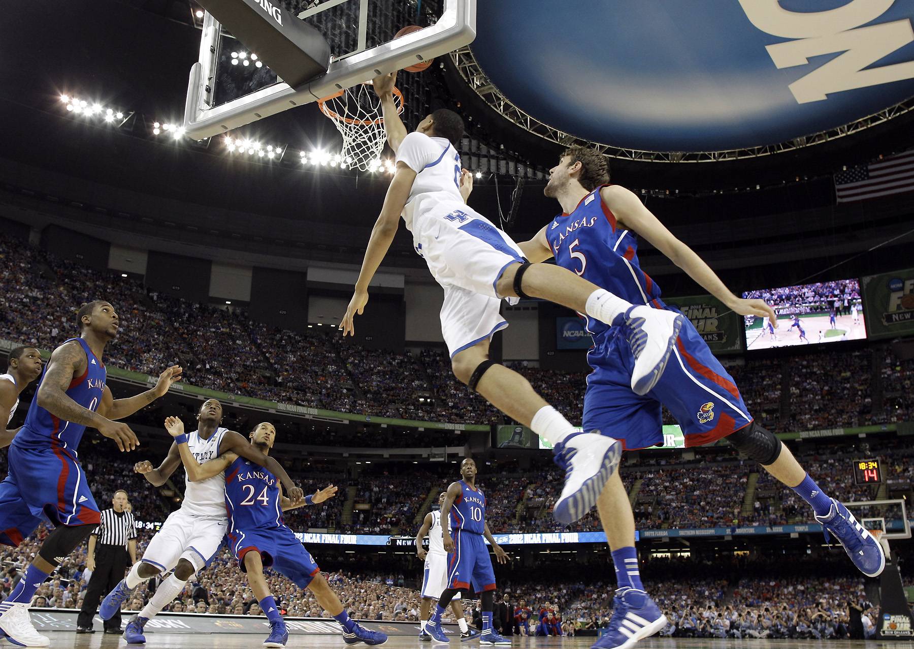 Wildcats Win It All - The University of Kentucky became this year's NCAA basketball champions Monday, April 2, 2012 in New Orleans, beating the University of Kansas 67-59. (Photo: AP Photo/David J. Phillip