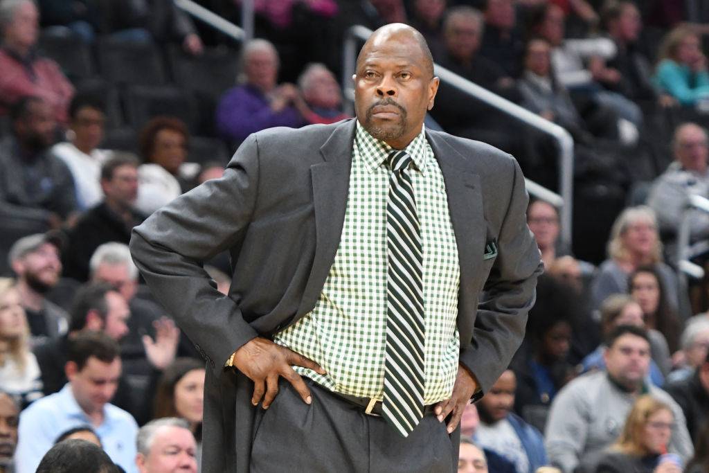 WASHINGTON, DC - NOVEMBER 17:  Head coach Patrick Ewing of the Georgetown Hoyas looks on during a basketball game against the Georgia State Panthers at the Capital One Arena on November 17, 2019 in Washington, DC.  (Photo by Mitchell Layton/Getty Images)