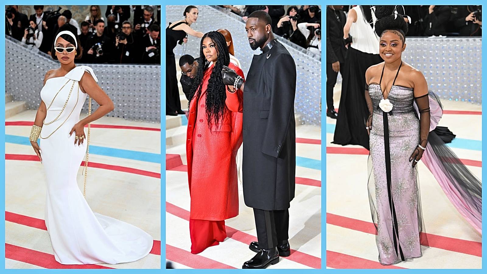 La La Anthony   Gabrielle Union (L) and Dwyane Wade   
Quinta Brunson attends The 2023 Met Gala Celebrating "Karl Lagerfeld: A Line Of Beauty" at The Metropolitan Museum of Art on May 01, 2023 in New York City.