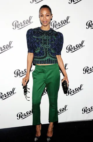 Hometown Girl - Zoe Saldana attends Persol Magnificent Obsessions: 30 Stories of Craftmanship in Film Event at the Museum of the Moving Image in Saldana's home borough of Queens, New York.   (Photo: Jamie McCarthy/Getty Images)