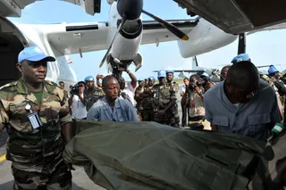 U.N. Soldiers Killed in Ivory Coast - Seven U.N. peacekeepers from Niger were killed in an ambush in Southwestern Ivory Coast near the Liberian border. Authorities believe Liberian mercenaries and Ivorian militia fighters who fled Ivory Coast last year following the arrest of the former president Laurent Gbagbo are to blame.(Photo: XINHUA/Landov)