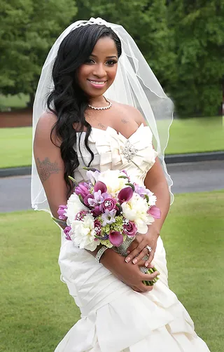 Blushing Bride  - Toya is absolutely glowing after saying &quot;I do&quot; to Memphitz.(Photo: Cornell Wheeler)