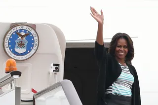 Jetsetter - This is only the third time the first lady has made an overseas trip without President Obama since the family moved into the White House.&nbsp;(Photo: Feng Li/Getty Images)