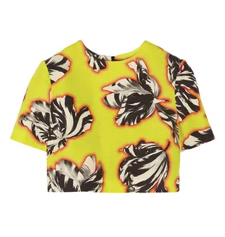 Bibbi Cropped Tulip-Print Top - You'll be sure to make a splash in this vibrant top. The bright color and eye-popping print will surely get you noticed for all the right reasons.(Photo: Jonathan Saunders)