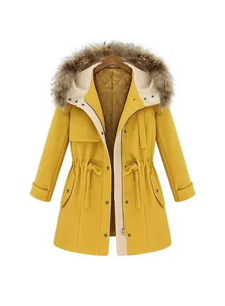 Victoria Swing Yellow Hooded Drawstring Pockets Coat ($80) - This hooded coat will keep you warm and fabulous.(Photo: VictoriaSwing)