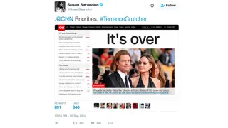 Susan Sarandon - #Priorities.(Photo: Susan Sarandon via Twitter)