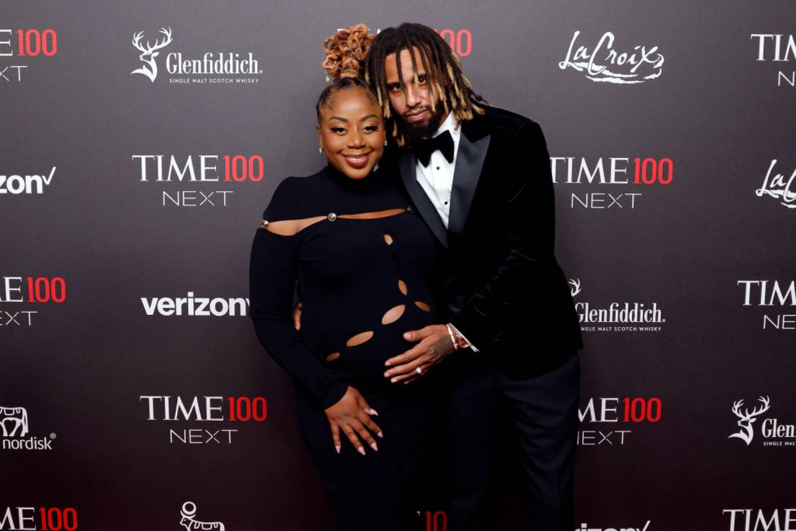 Pinky Cole and Derrick Hayes attend the 2023 Time100 Next at Second on October 24, 2023 in New York City. (Photo by Taylor Hill/FilmMagic)