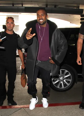 He Smiles - Kanye West&nbsp;was spotted leaving LAX with a huge smile on his face.&nbsp;(Photo: WENN.com)