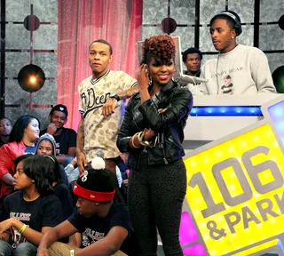 Miss Mykie - Styles P visits 106 &amp; Park. November 15, 2012 (Photo: Randy Smith/BET)