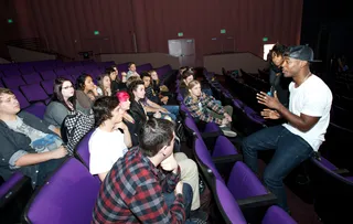 Reppin' Music Matters - R&amp;B newbie Luke James also spoke with the students at Western High School about the climate of the music scene and shared his experiences with the music industry hopefuls.   (Photo: Earl Gibson III/Getty Images for Centric)