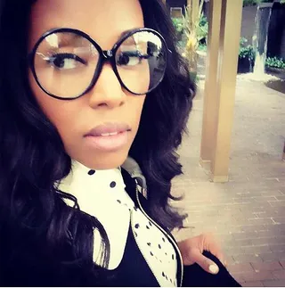 June Ambrose - The celebrity stylist gazes in Tom Ford’s highly-coveted Rhonda Round oversized readers.&nbsp;  (Photo: June Ambrose/Instagram)