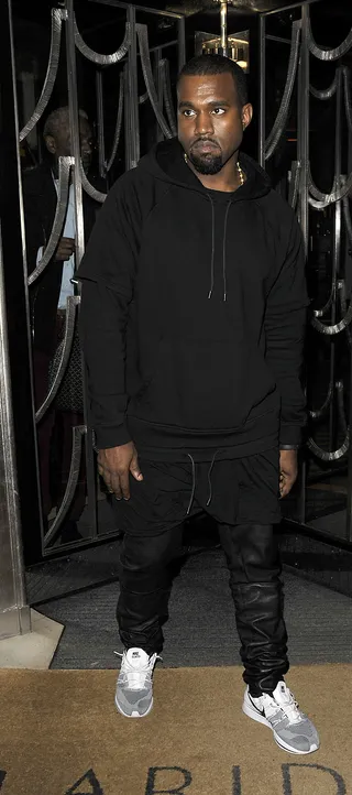 All Business, All Day - Kanye West is spotted leaving Claridge's Hotel in London, where he'd been attending meetings all evening. We wonder what Mr. West is cooking up. &nbsp;(Photo: Stuart Castle / WENN.com)