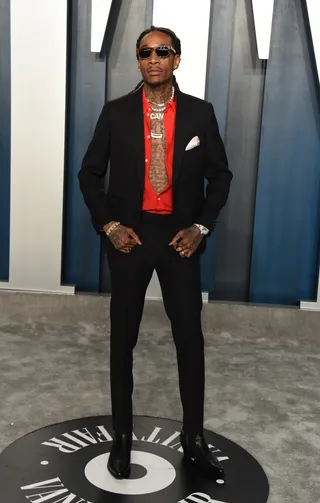 Wiz Khalifa - It is no question; Wiz Khalifa is ready to party like a rockstar at the 2020 Vanity Fair Oscar Party wearing this red and black ‘fit.(Photo by John Shearer/Getty Images) (Photo by John Shearer/Getty Images)