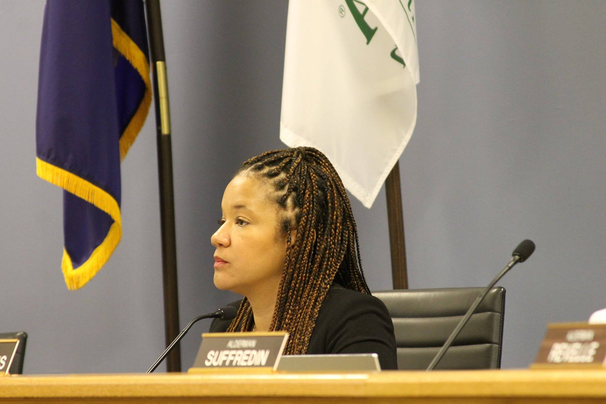 Evanston Ald. Robin Rue Simmons, 5th Ward, proposed a reparations fund that Evanston City Council approved at their meeting on Nov. 25, 2019. (Genevieve Bookwalter/Pioneer Press/TNS)