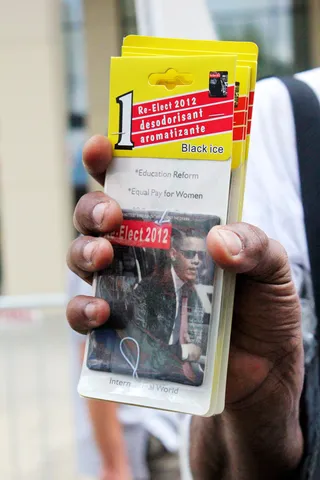 Smelling Presidential - Now your car can smell like strawberries while still reminding you of our cool commander in chief. Small business owner Ernest Andy said that he took the famous magazine cover from Ebony's "Black Cool" edition and sent it off to China to be made into air fresheners.&nbsp;  (Photo: Angel Elliott/BET)