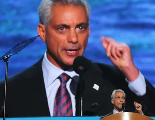 Rahm Emanuel Represents - Chicago Mayor Rahm Emanuel represented the president's hometown with his remarks Tuesday and gave insight into Obama's character gleaned from his days as chief of staff.  (Photo: Joe Raedle/Getty Images)