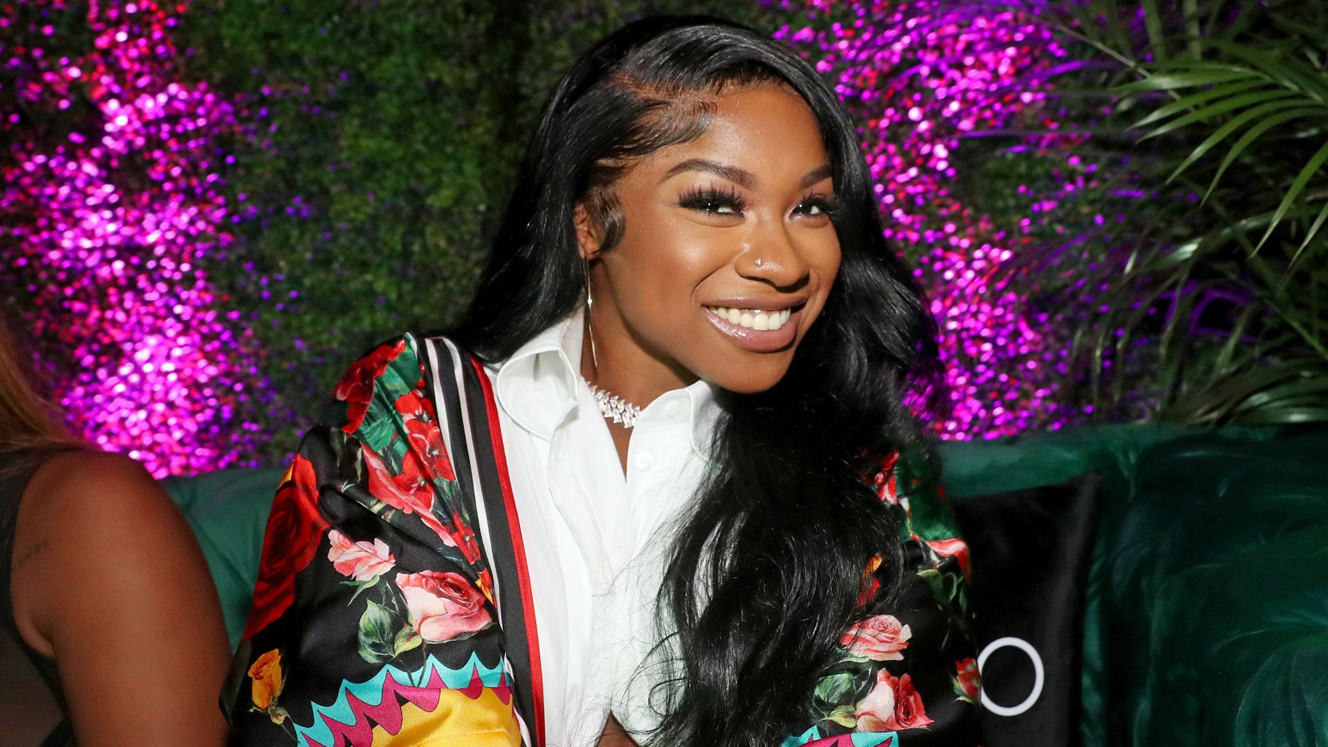 Reginae Carter attends the exhibition boxing match between Floyd Mayweather and Logan Paul at Hard Rock Stadium on June 06, 2021 in Miami Gardens, Florida. 
