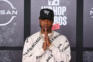 Benny the Butcher stunted with thousands of dollars worth of jewelry. - (Photo by Paras Griffin/Getty Images for BET)