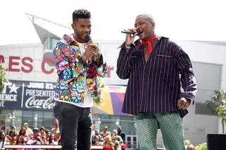 Compton Was Heavy On The Scene - YG (R) Stops By And Chops It Up With Trevor Jackson - (Photo: Ser Baffo/Getty Images for BET)&nbsp;