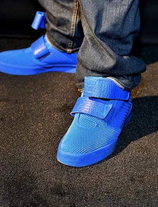 Big Tigger - royal blue Nike Flystepper 2K3 - Big Tigger was just feeling the color royal blue so much he devoted his sneaker to this colorway.&nbsp;(Photo: Paras Griffin/BET/Getty Images for BET Networks)