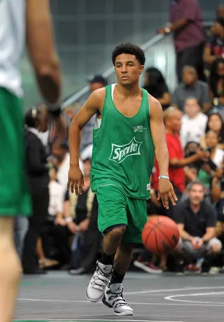 Spread the Floor - Anthony Lewis takes on the role of floor general as he runs point in the game.&nbsp; (Photo: Noel Vasquez/BET/Getty Images for BET)