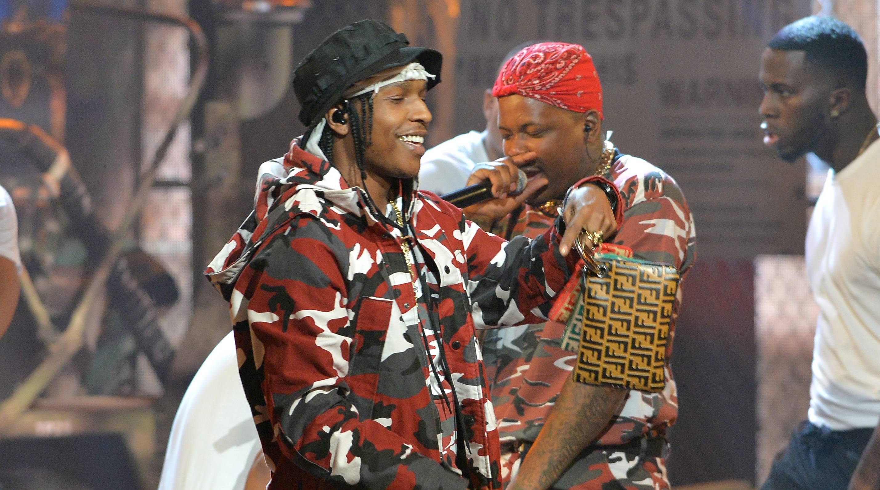 YG & A$AP Rocky on the 2018 Hip Hop Awards.