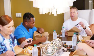 Family Dinner - Everybody is ready to eat but Gary is focused on dropping hints for his birthday gift.(Photo: BET)&nbsp;