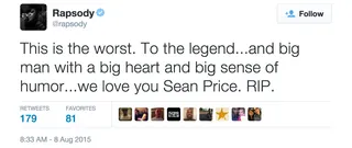 Rapsody - The femcee was close with Price and worked with him on a number of tracks over her career.