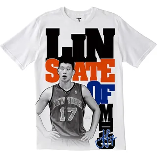 Lin State of Mind - Got Lin on the brain? You’re not alone. The “Lin State of Mind”&nbsp;T-shirt&nbsp;($19.99) is just one of several new items the NBA store has rolled out since the rising star became a household name.&nbsp;(Photo: NBA.com)