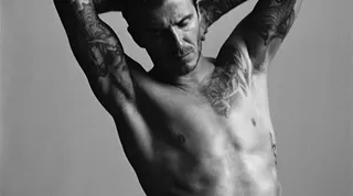 H&amp;M.com: “David Beckham” - Soccer Star David Beckham leaves little to the imagination in this ad for clothing retailer H&amp;M.&nbsp;(Photo: H&amp;M)