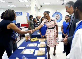 'Tis the Season - First Lady Michelle Obama traveled to Atlanta on Sept. 8 to rally high school students to aim high with their educational goals and drive Georgia voters to the polls. The trip included an event at the Booker T. Washington High School and a stop on the campaign trail to stump for U.S. Senate candidate Michelle Nunn. Here's some of what she had to say.&nbsp;—&nbsp;Joyce Jones (@BETpolitichick)  (Photo: Bob Andres/Atlanta Journal-Constitution/MCT)