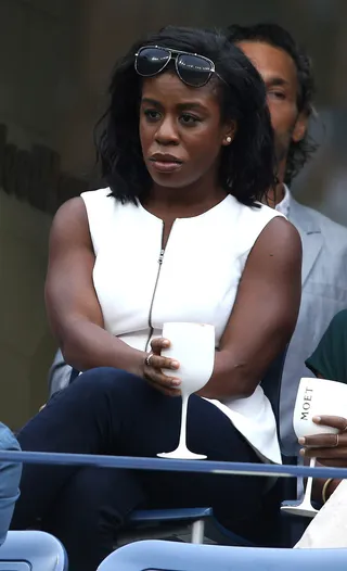 For the Love of the Game - Uzo Aduba watches the men's tennis finals during the US Open in New York City. &nbsp;(Photo: Ron C. Angle, PacificCoastNews)