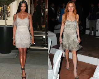 Naomi Campbell and Lindsay Lohan - The supermodel dazzles in her friend Kate Moss's final collection for Topshop. Lindsay just doesn't compare. (Photos from left: Mark Robert Milan/GC Images, Gigi Iorio / Splash News)