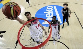 Team USA Routs New Zealand - Anthony Davis&nbsp;had 21 points and nine rebounds and Kenneth Faried&nbsp;added 15 points and 11 boards to lead Team USA to a 98-71 win over New Zealand on Tuesday in FIBA World Cup group C action. Team USA is now 3-0 in the tournament.(Photo: RAFA RIVAS/AFP/Getty Images)