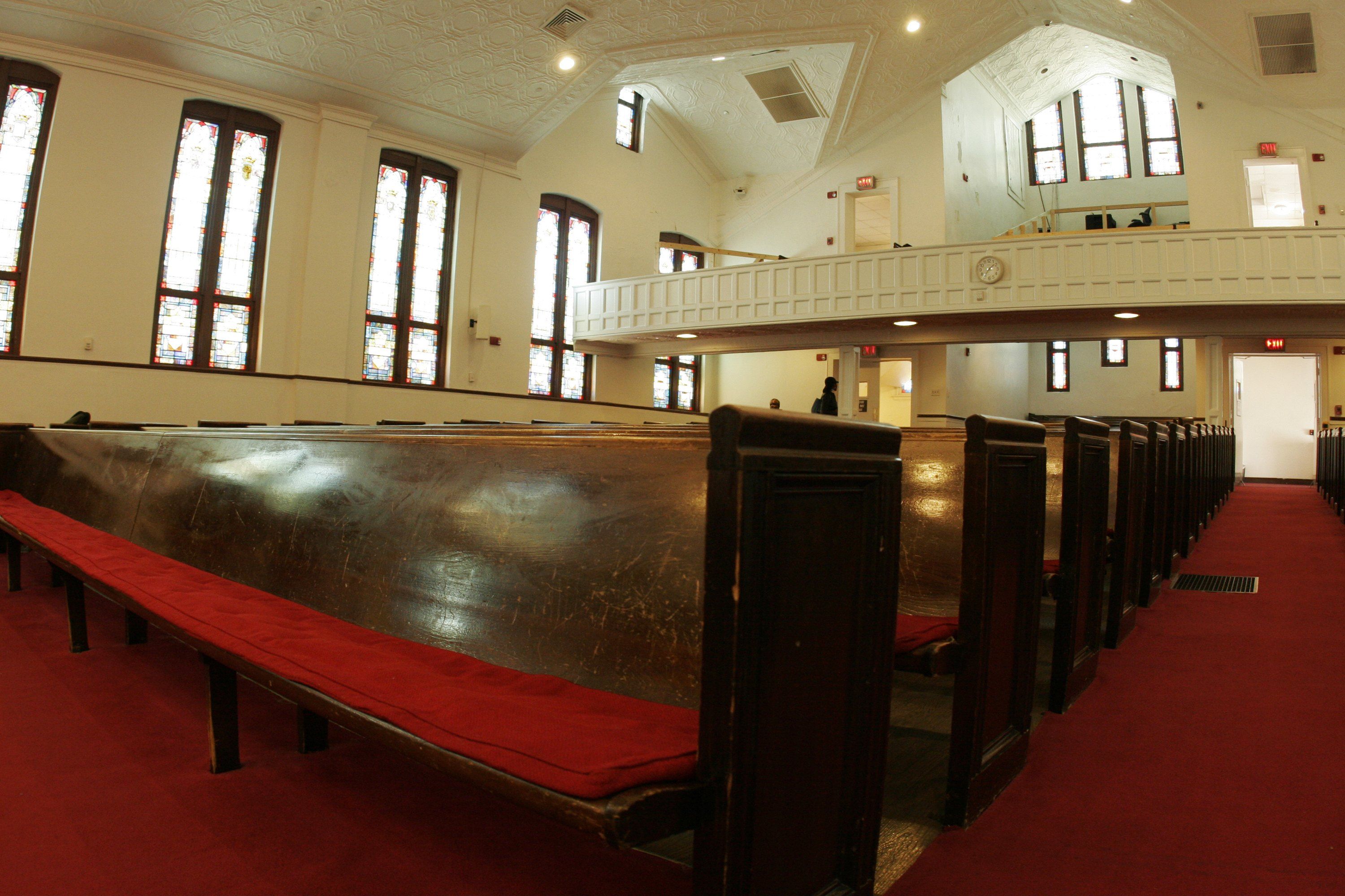 ATLANTA - JANUARY 31:  The front row pew of Ebenezer Baptist Church, where Coretta Scott King sat during the funeral for her husband, Dr. Martin Luther King Jr., is shown January 31, 2006 in Atlanta, Georgia. Coretta Scott King died in Mexico earlier today at the age of 78.  (Photo by Todd Bennett/Getty Images)