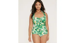 H&amp;M Plus Size Leaf One-Piece ($29.90) - This vintage-inspired bathing suit gives every hourglass figure an extra oomph! Flower power indeed.&nbsp;(Photo: Forever 21)