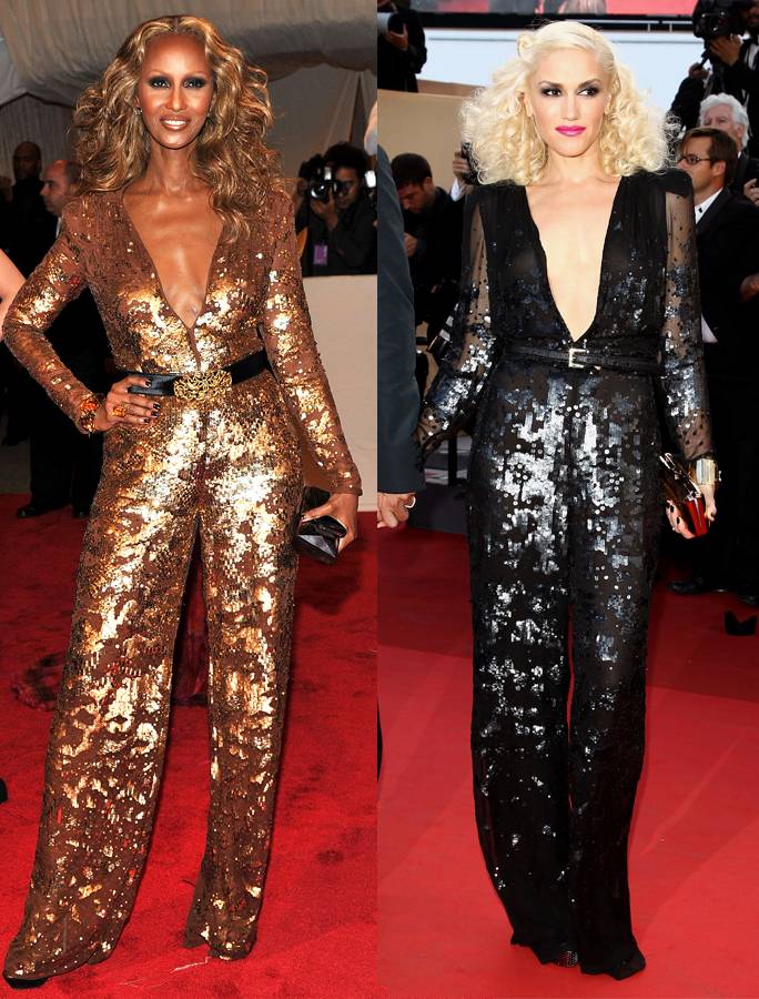 Iman vs. Gwen Stefani - Who better to inspire your style than world-renowned supermodel Iman? Down to the big hair, plunging neckline and belted waist, Stefani seemed to have stolen Iman’s Stella McCartney swag in one swipe. Who will win the '70s jumpsuit round? You voted: Too easy! Iman for sure.(Photos, from left: Stephen Lovekin/Getty Images, Andreas Rentz/Getty Images)