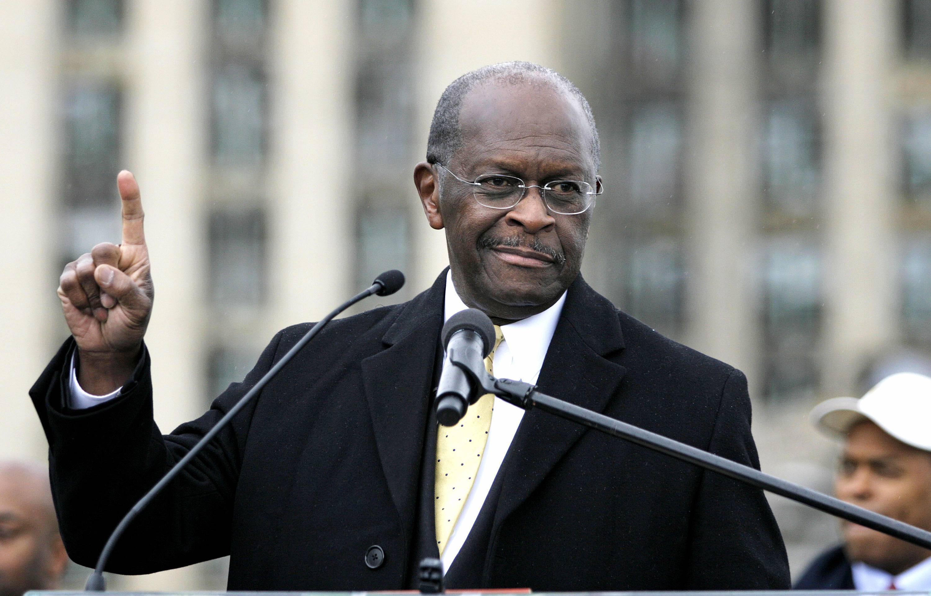 Herman Cain - Herman Cain leads his fellow White House hopefuls in a new CBS News/New York Times poll published Oct. 25, garnering 25 percent of support. It’s a far cry from the 5 percent he got in September. (Photo: Bill Pugliano/Getty Images)