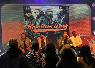 Singing to the Ladies - Hamilton Park sing into the hearts of the 106 &amp; Park audience. (Photo: Fernando Leon / BET/ PictureGroup)