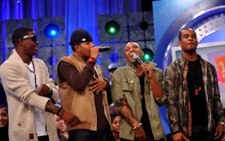 Harmonize for ‘Em - Hamilton Park sing live on set at 106 &amp; Park at BET studios. (Photo: Fernando Leon / BET/ PictureGroup)