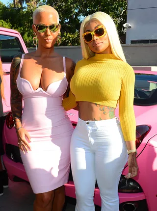 The MILFs - Hot moms and soon-to-be reality stars Amber Rose and Blac Chyna attend the launch of Rose's eyewear collection at Kitson in Los Angeles.(Photo: All Access Photo Group)