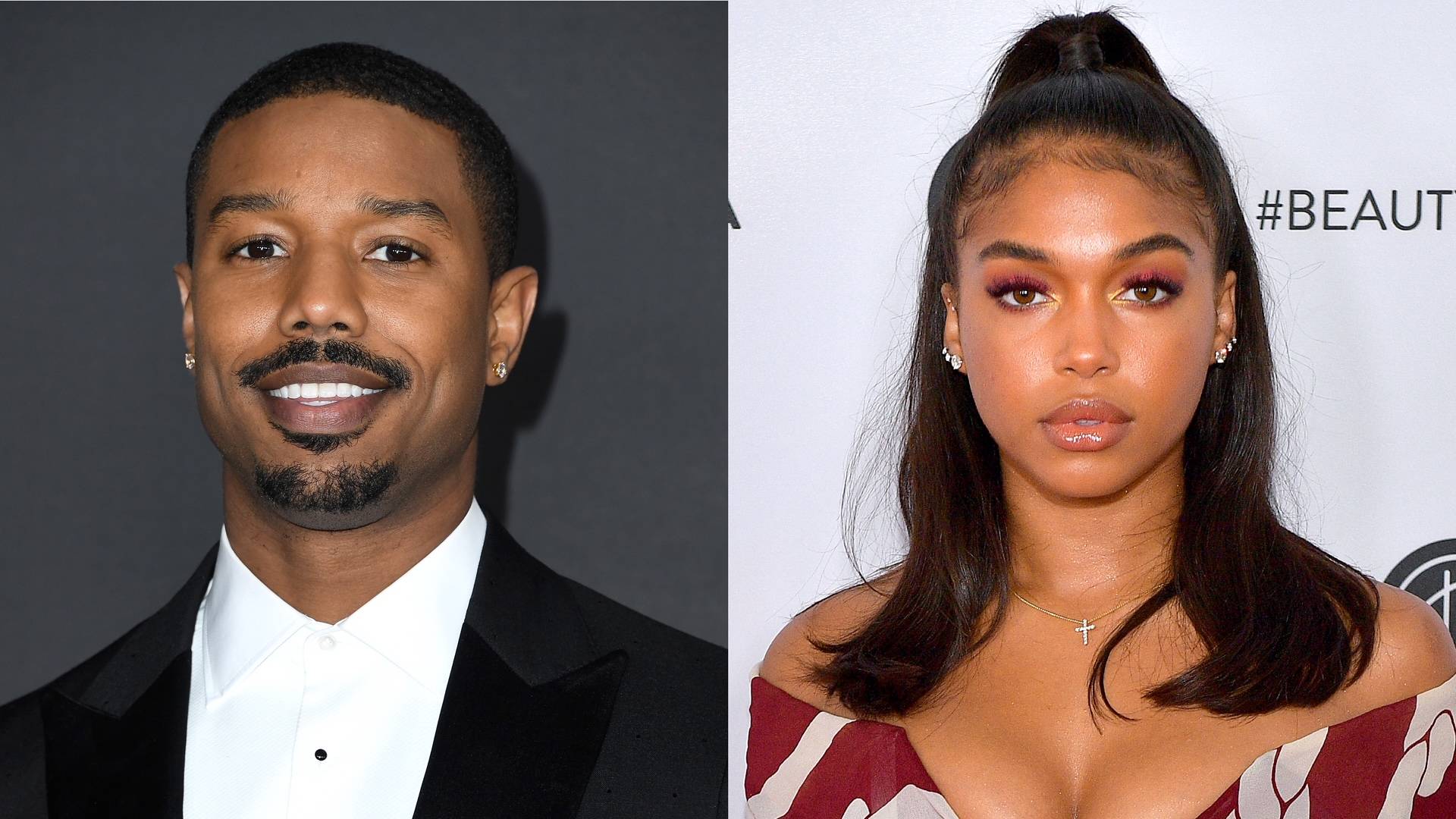 Michael B. Jordan and Lori Harvey on BET Buzz 2021.