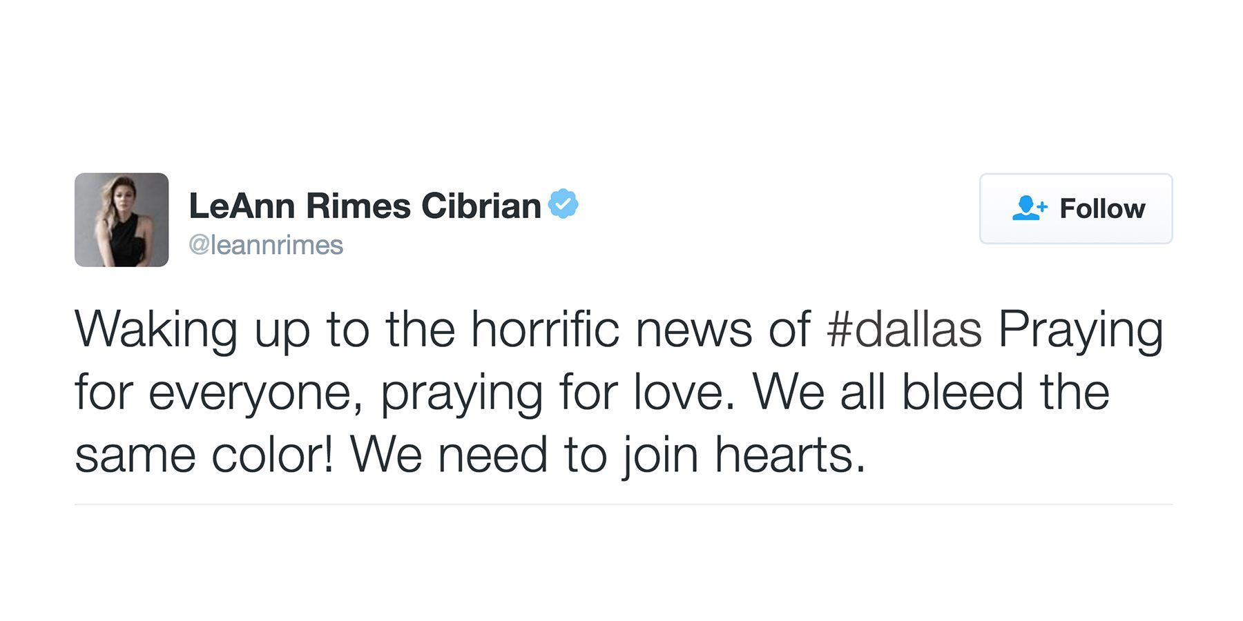 LeAnn Rimes - Yes, - Image 12 from Celebrity Reactions to the Dallas ...